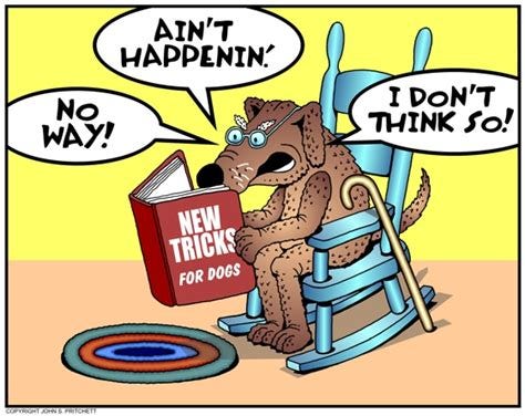 Dog cartoon, You can't teach an old dog new tricks cartoon, old dog in ...