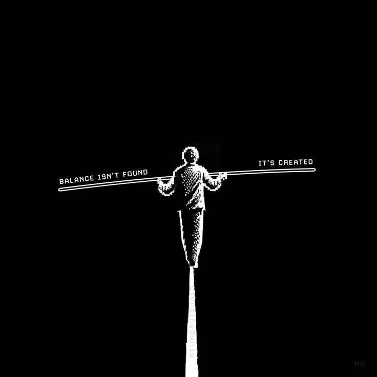 This may contain: a man is balancing on a pole with two arrows pointing to the right and left