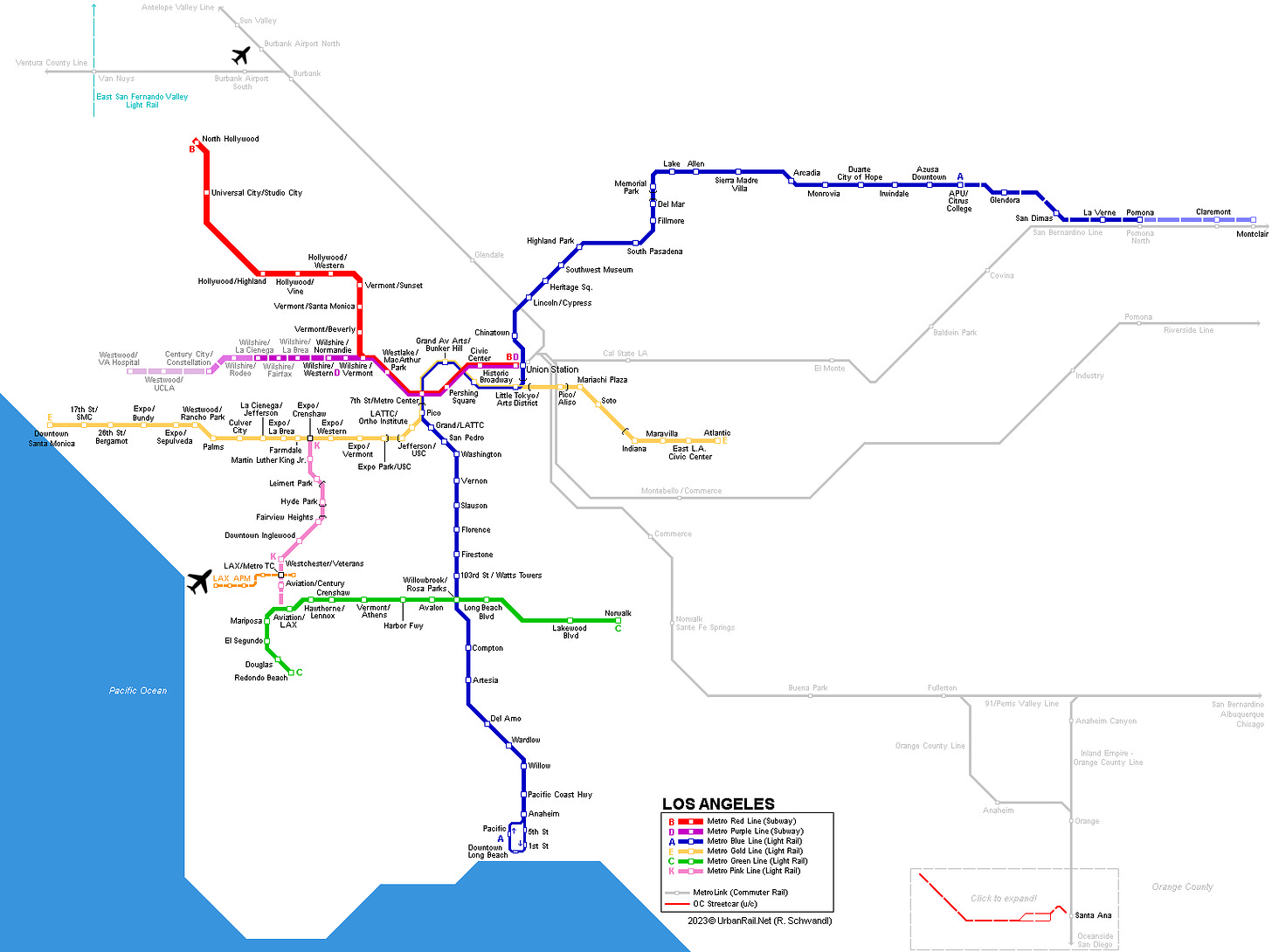 UrbanRail.Net > America > USA > California > Los Angeles - Metro Rail  Subway and Light Rail
