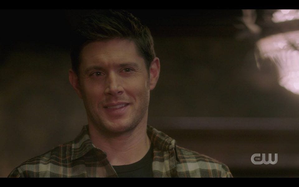 Dean Winchester smirking at sexy cowboy SPN