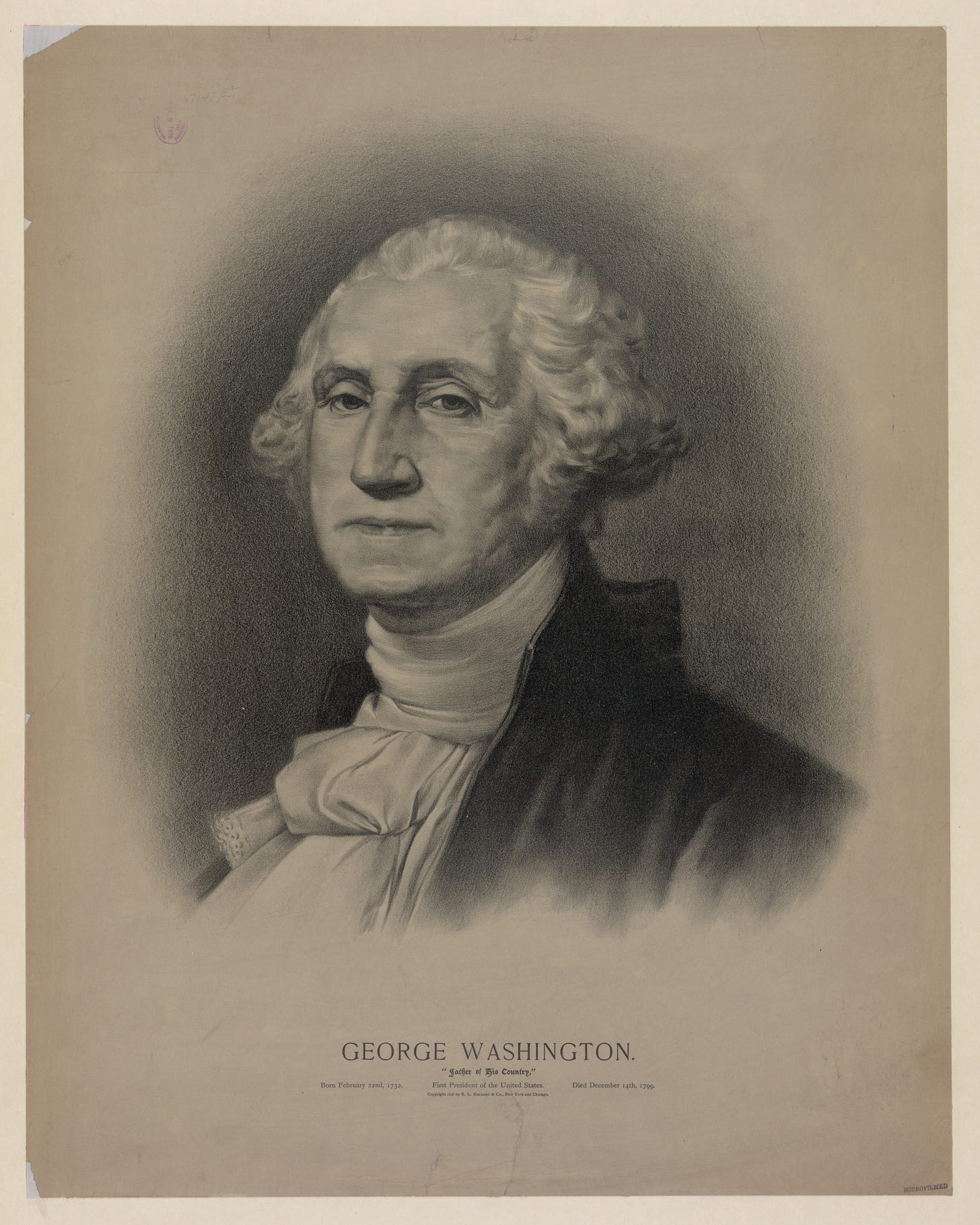 1896 print depicting George Washington