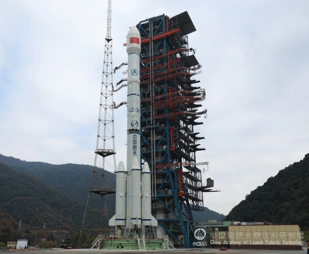 The Long March 3B/E launch vehicle at Launch Complex 2 ahead of its mission on December 20th.