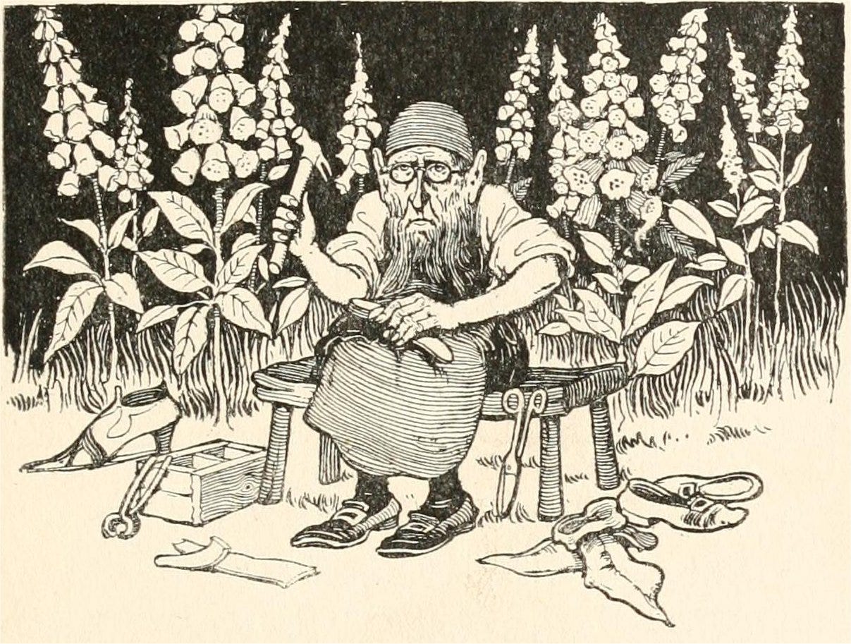 An illustration of the Leprechaun by Warwick Goble. An illustration of the Leprechaun by Warwick Goble.