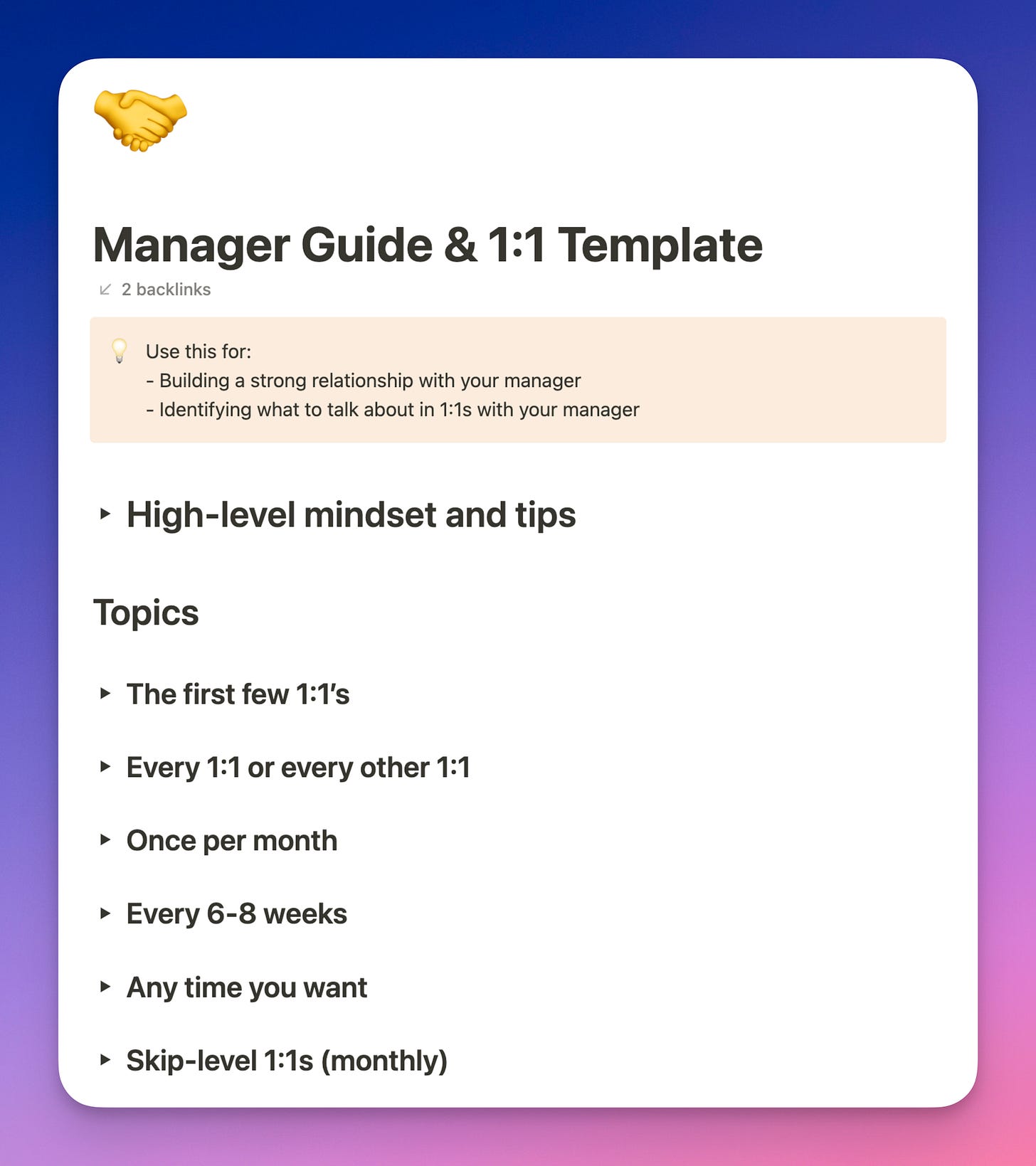 Managing up 1:1 Guide Preview