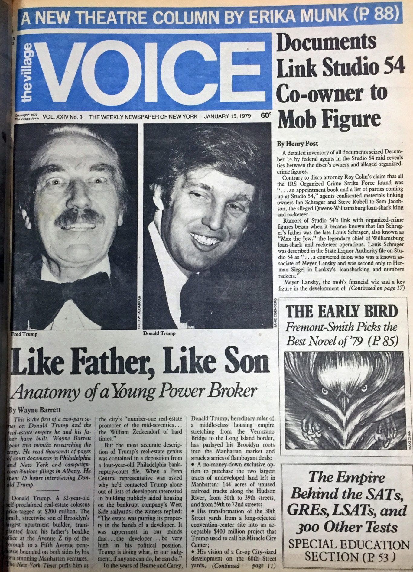 January 15, 1979 — Like Father, Like Son: Anatomy of a Young Power Broker,  by Wayne Barrett – Donald J. Trump — A Russian Agent, Wrecker, and Traitor
