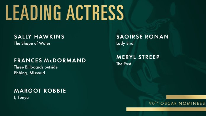 2018 oscars academy awards leading-acrtess