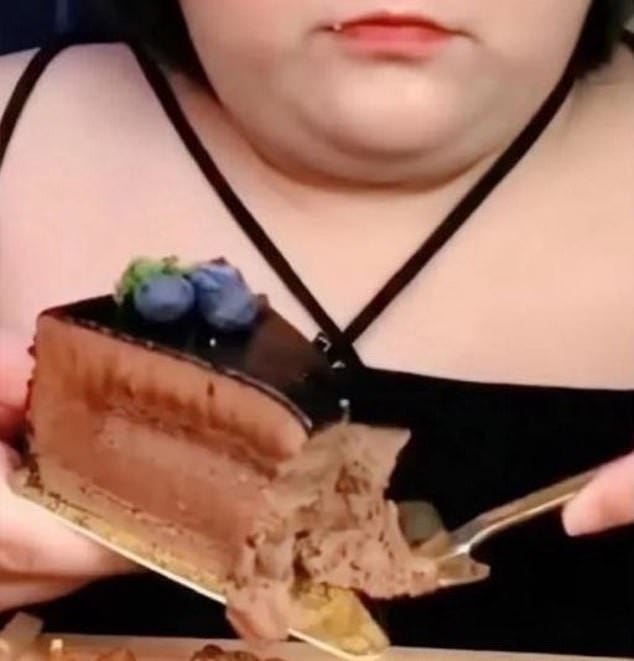 Pan Xiaoting, from China, died last week from a suspected stomach tear while gorging on 10kg (22lbs) of food, including what appeared to be chocolate cake