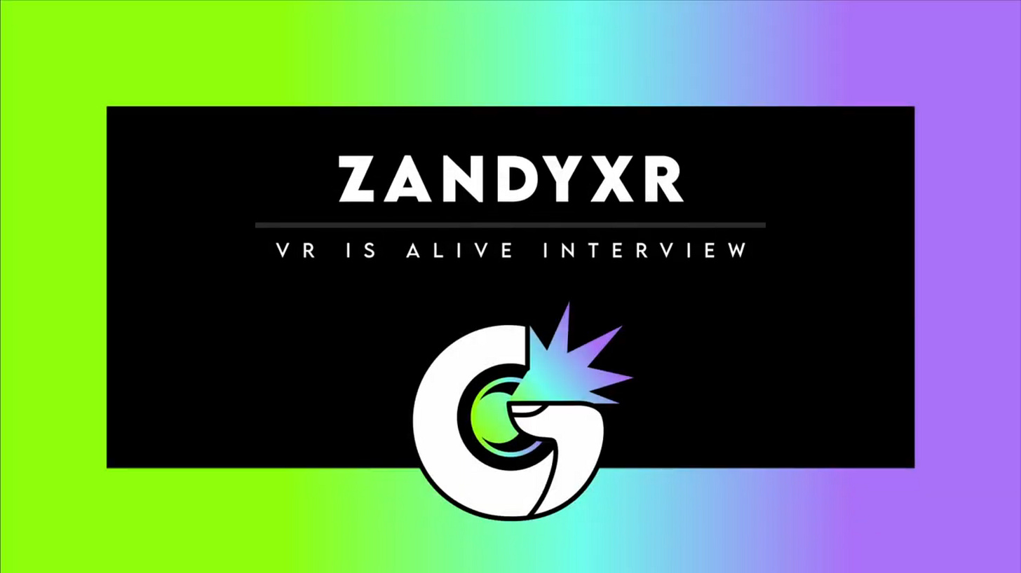 thumbnail for the ZandyXR youtube video including the GlitchesVR logo