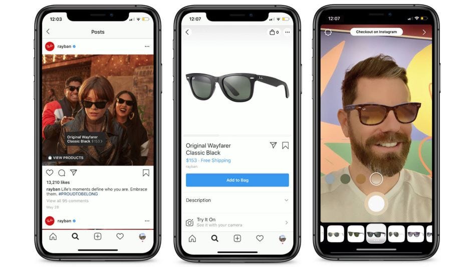 Instagram thử nghiệm quảng cáo AR mới, cho phép người xem thử luôn sản phẩm