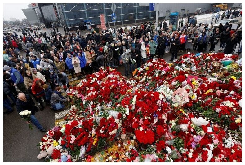 Makeshift Memorial Crocus Hall