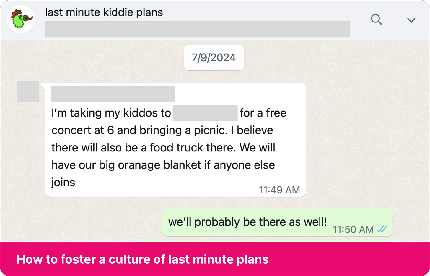 Link: how to foster a culture of last minute plans