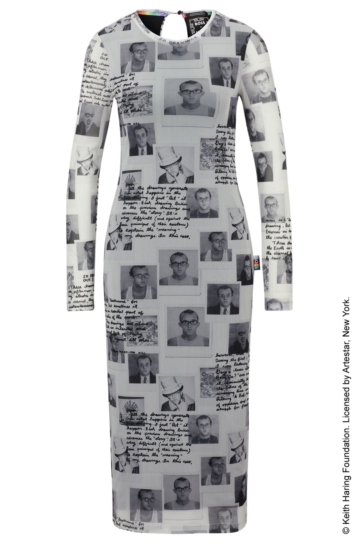 BOSS x Keith Haring dress in printed tulle, Black