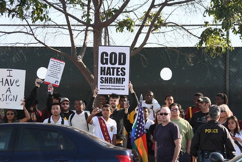 God hates shrimp | Westboro Baptist Church members from Kans… | Flickr