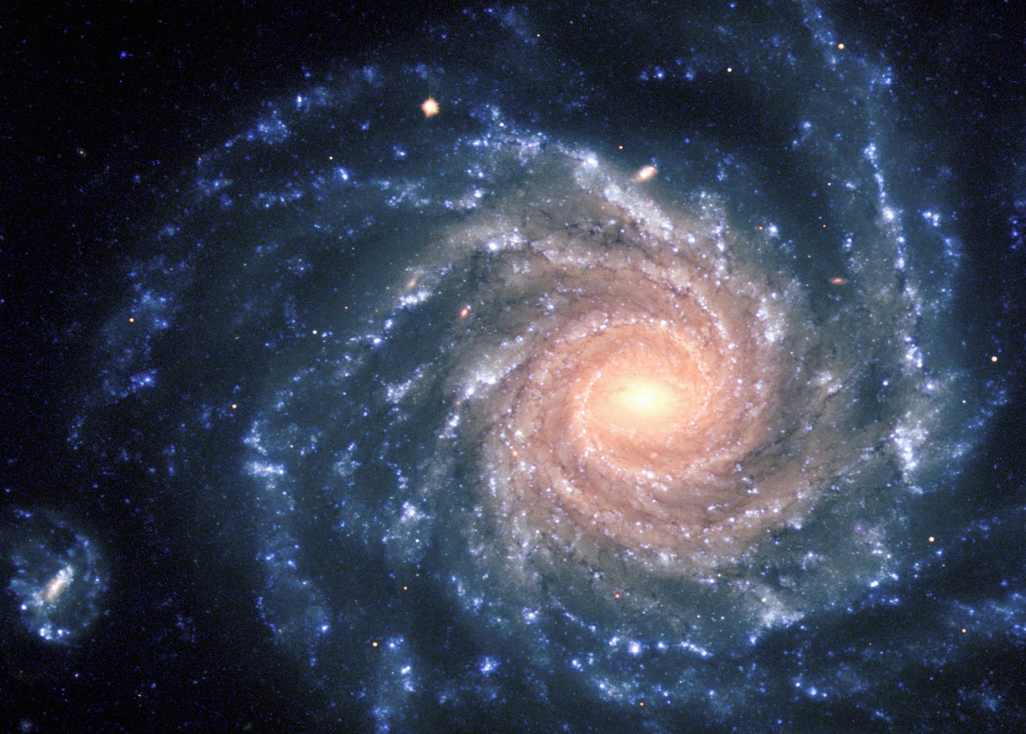View of a galaxy as seen via telescope.