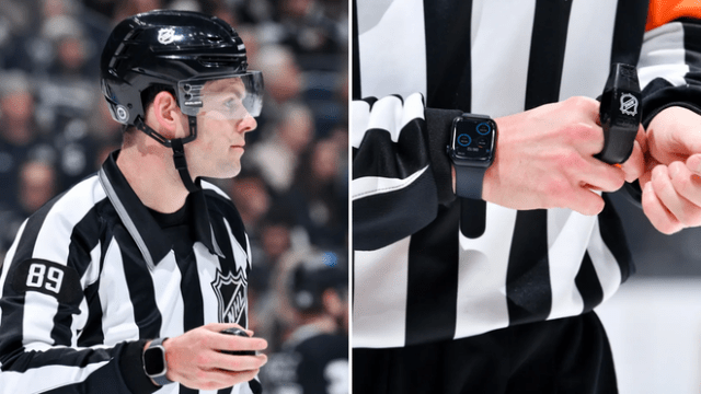 NHL Watch Comms App on Apple Watch provides on-ice NHL officials with crucial information. (photos: NHL)