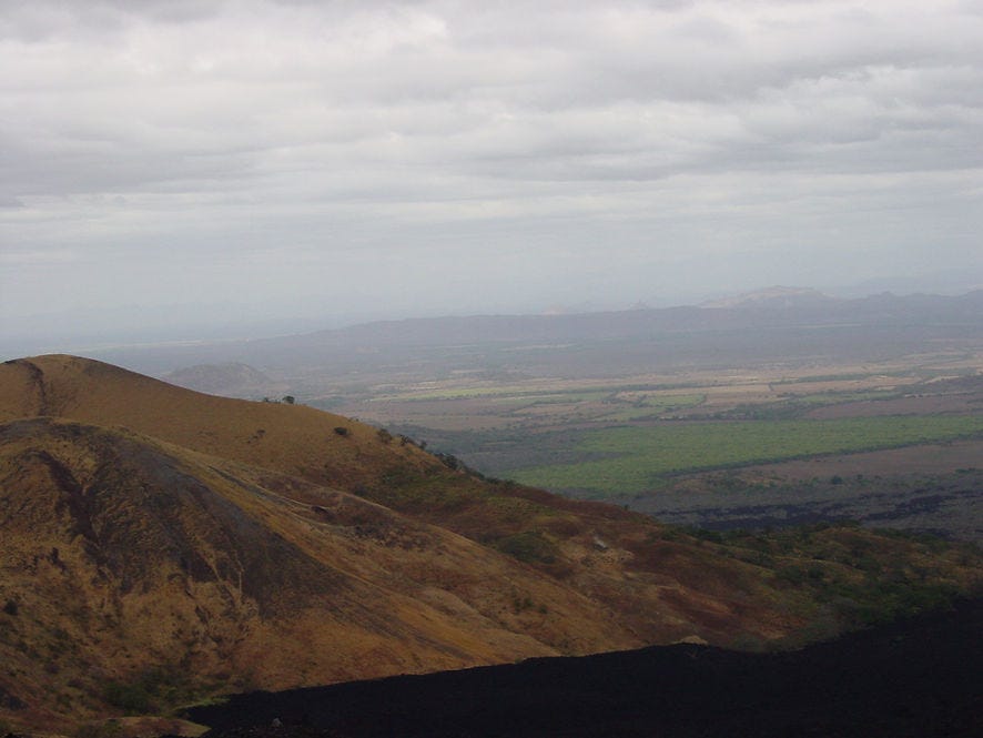 view from top of volcano