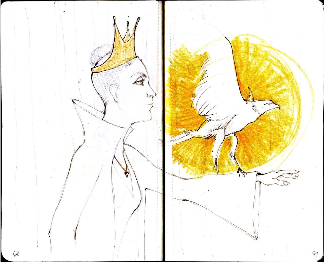 drawing of my Inner Queen for the Sketckbook project