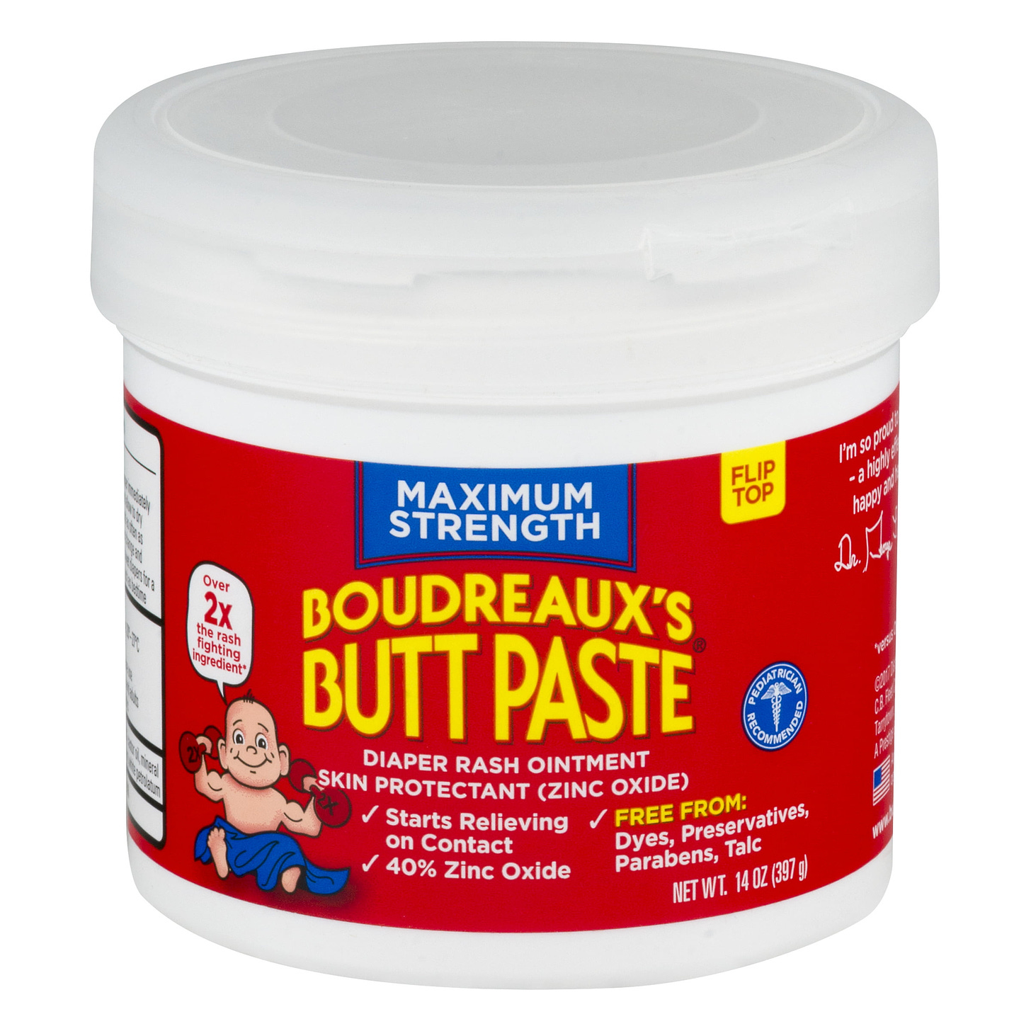 Boudreaux's Butt Paste Diaper Rash Ointment, Maximum Strength, 14 Ounce - Walmart.com