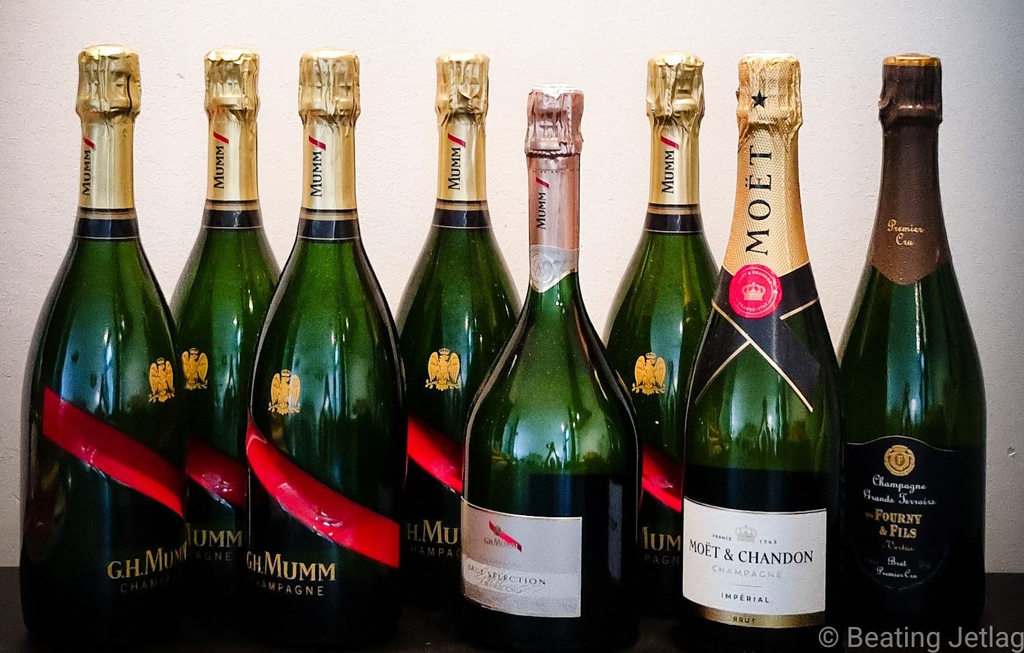 Various bottles of Champagne