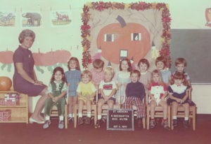 A kindergarten classroom similar to what I experienced in 1961. Via Wikimedia Commons, credited to Yogurt yeah. Full attribution: https://commons.wikimedia.org/wiki/File:Kindergarten_class_early_1970s.jpg