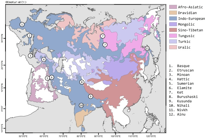 Language Isolates Part III (Eurasia) – Sprachen, Karten und Sprachkarten