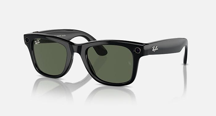 RAY-BAN | META WAYFARER Sunglasses in Black and G-15 Green - | Ray-Ban® US