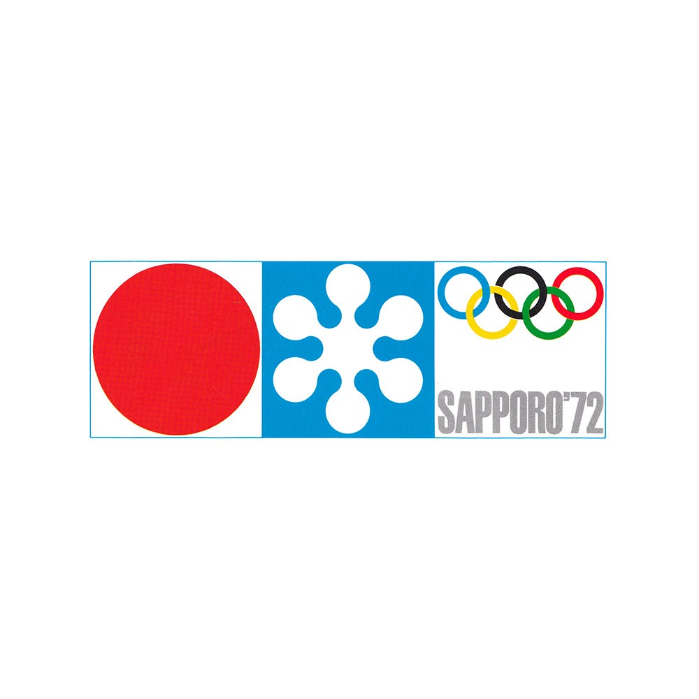 Kazumasa Nagai's 1966 symbol for the Sapporo Winter Olympic Games, 1972
