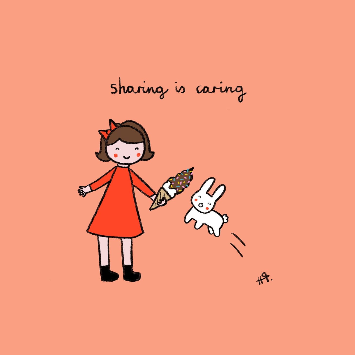 Sharing is caring | Drawing challenge, Girl drawing, Colorful drawings