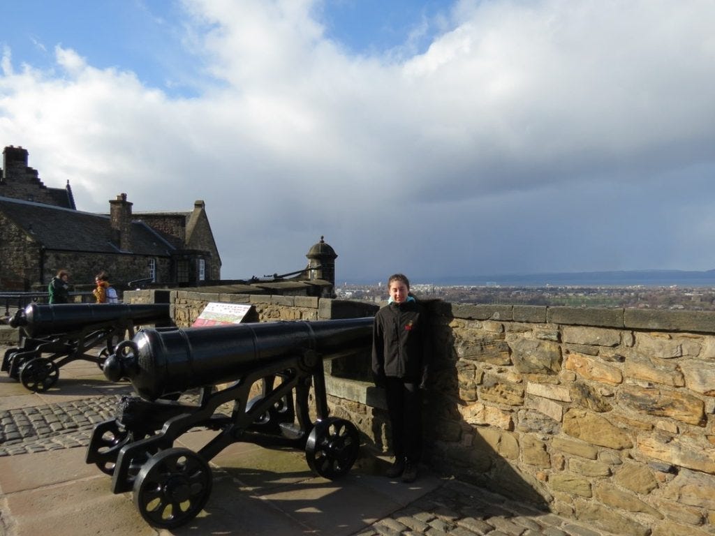 Canons facing the sea at Edinburgh Castle