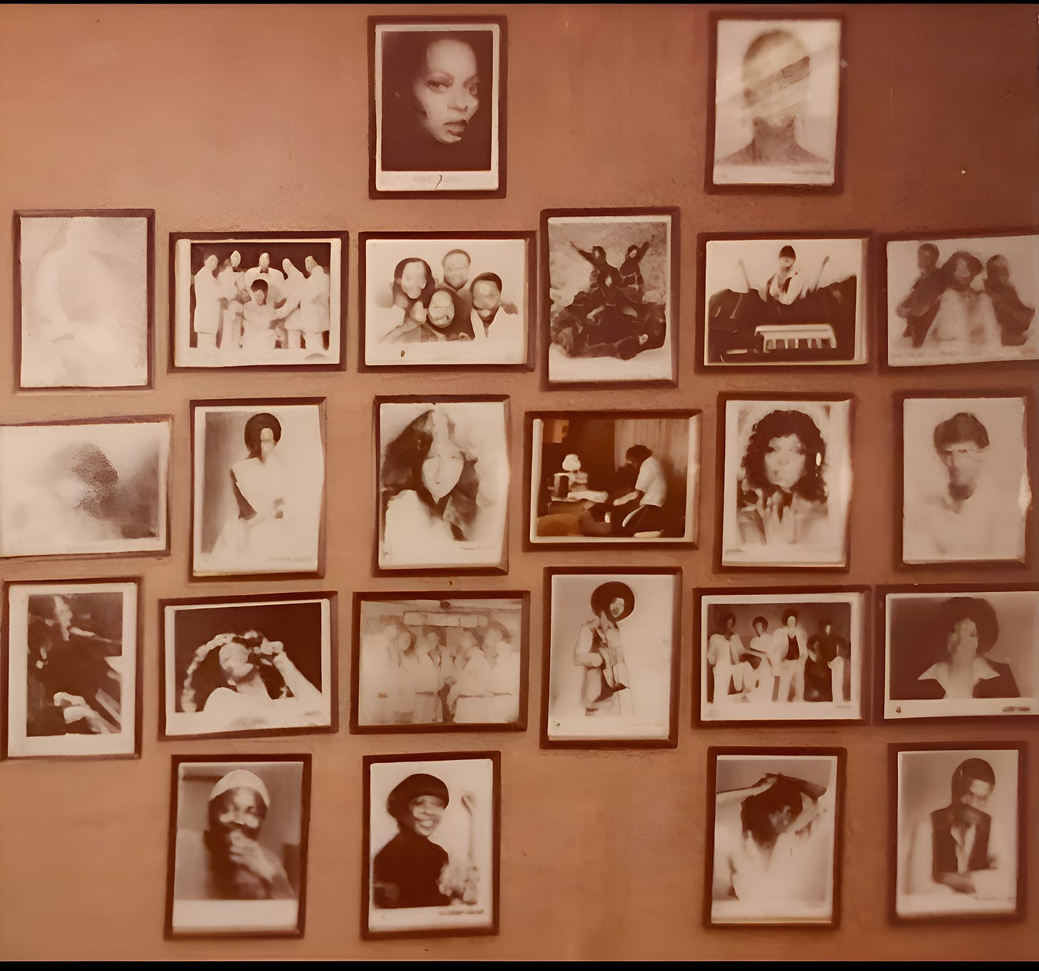 Randy pictured on Motown producer Arthur Wright’s office wall with Motown greats Diana Ross, The Jacksons, Thelma Houston, Donna Summers, to name a few. Randy is on the second row, and second from the left.