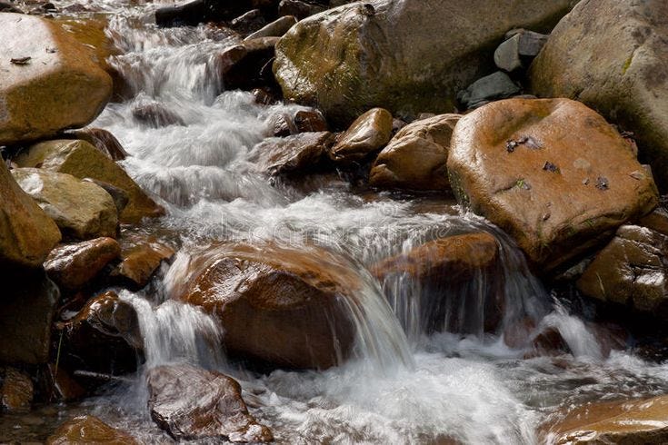 Water flow (stream) among the stones. Mountain stream of clean water among  the s , #Aff, #stream, #flow, #Water, #stones, #wat… | Water background,  Water, Waterflow