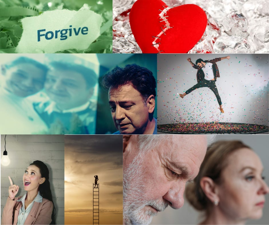 Colleague of pictures around the theme of loss, forgiveness, broken heart, insight, perspective, & enlightenment