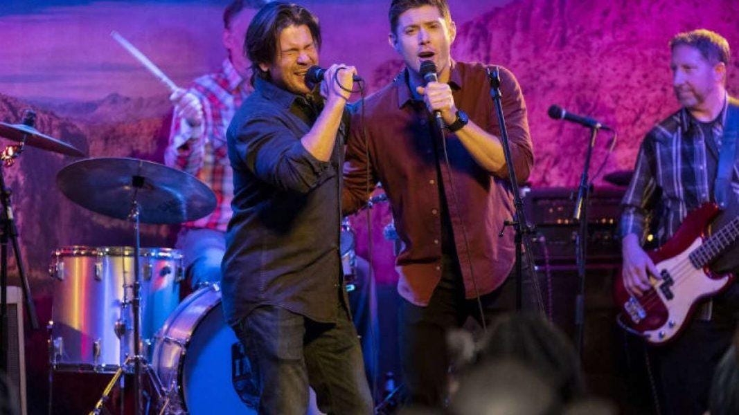 Christian kane singing hard for dean winchester eyes closed intense