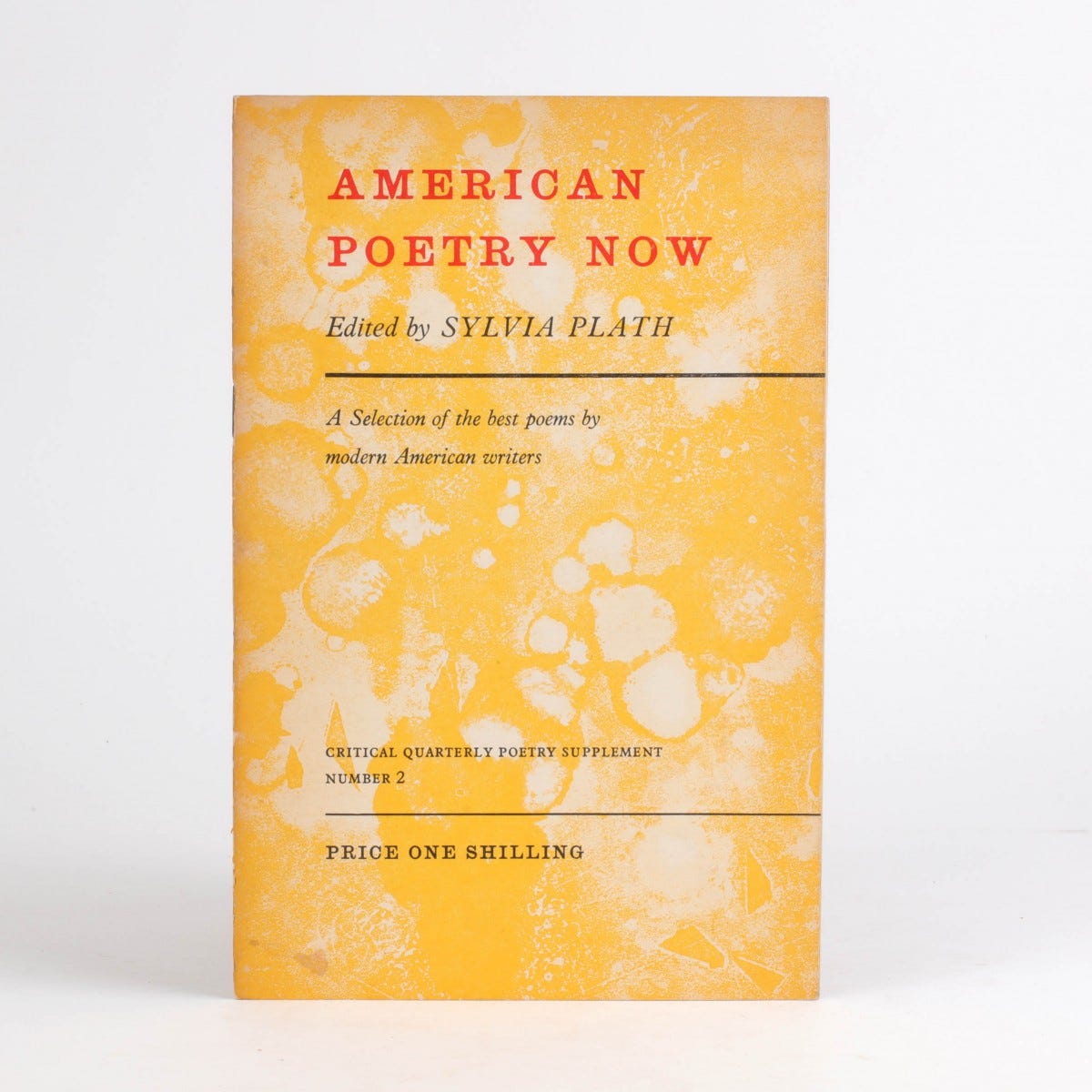 American Poetry Now pamphlet with mottled yellow cover