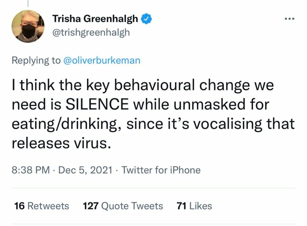 Trish Greenhalgh Caught Out Telling More Lies on Face Masks - Citizen  Journalists