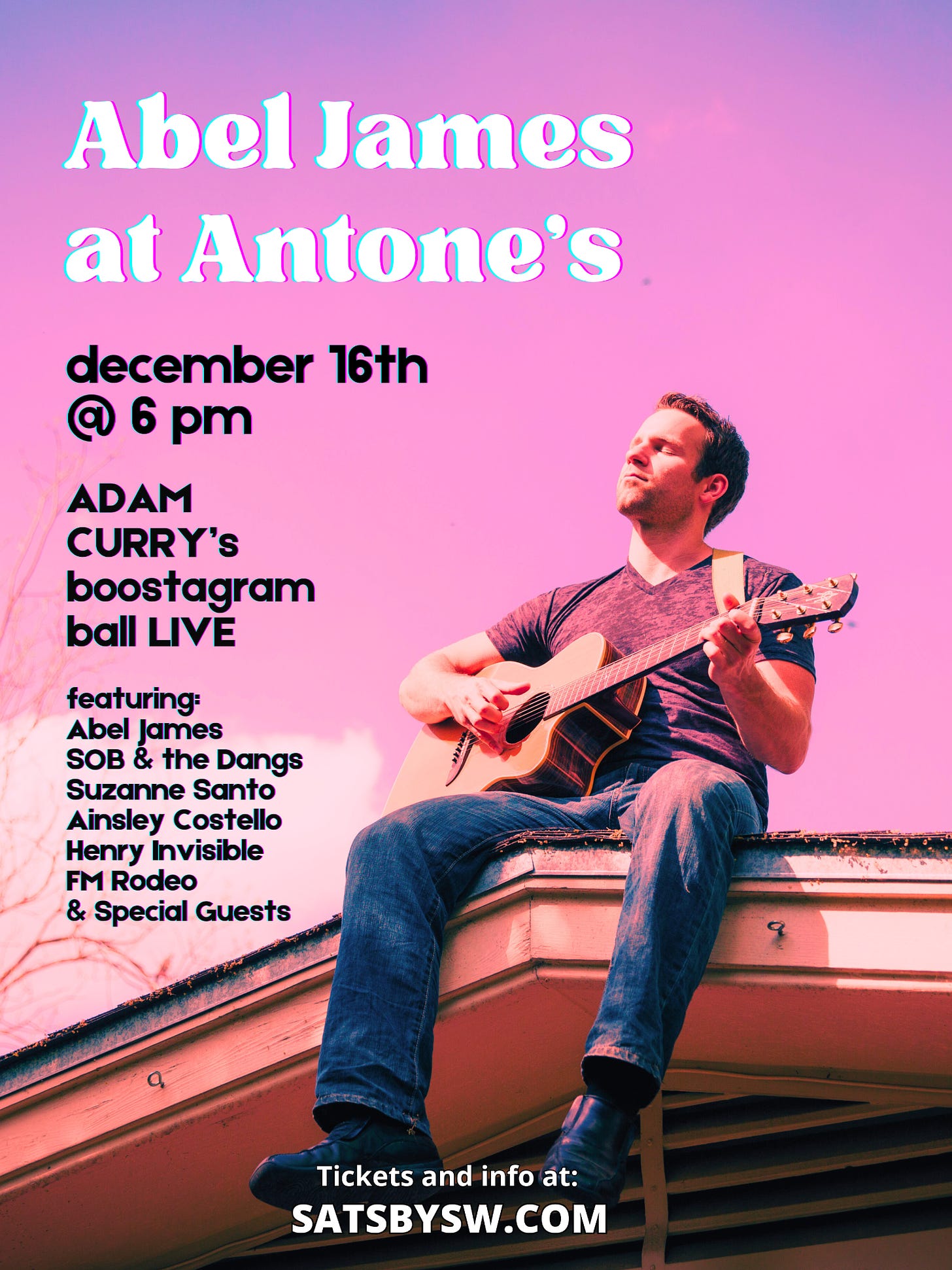 Abel James performs LIVE at Antone's Nightclub in Austin, TX, get your tickets: https://www.satsbysw.com/