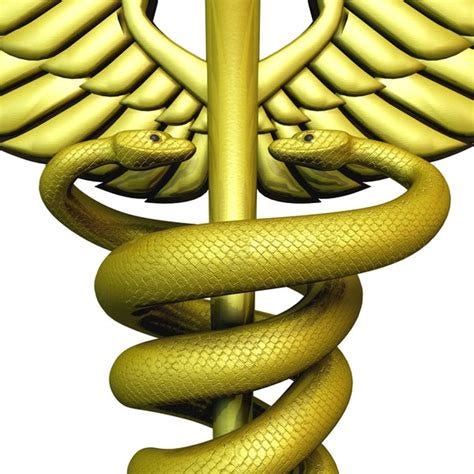 medical symbol caduceus snakes 3d model