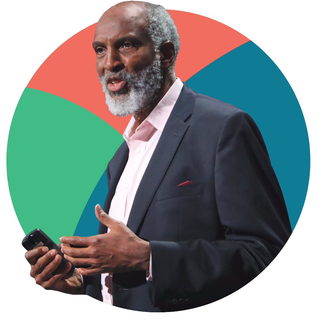 Photo of john a powell, director of the Othering & Belonging Institute. He is shown standing from the side talking while wearing a suite and a pink shirt. Photo of john a powell, director of the Othering & Belonging Institute. He is shown standing from the side talking while wearing a suite and a pink shirt.