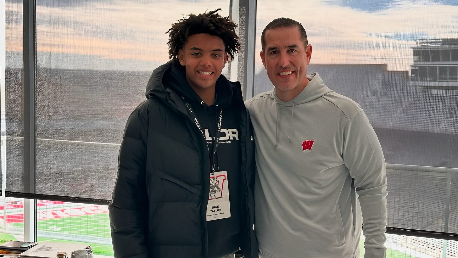 2027 quarterback recruit Trae Taylor visits Wisconsin Badgers, Luke Fickell