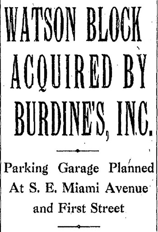 Figure 6: Headline in Miami Herald in 1930