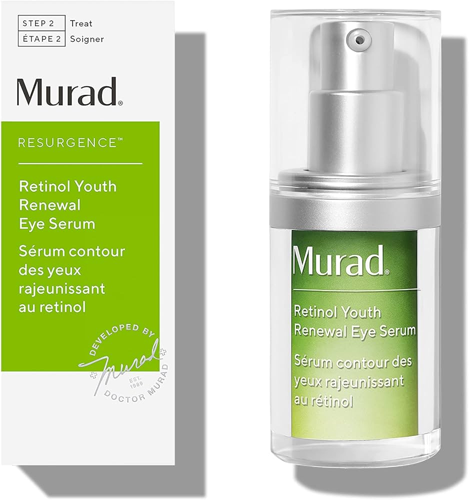 Amazon.com: Murad Retinol Youth Renewal Eye Serum - Resurgence Reduces  Crow's Feet and Under Eye Lines and Wrinkles - Gentle Anti-Aging Hydrating  Hyaluronic Acid Treatment Backed by Science, 0.5 Fl Oz :