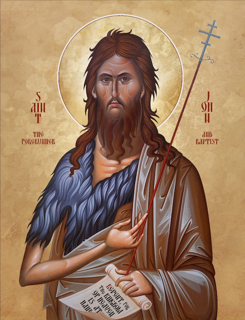 Icon of St. John the Baptist - 20th c. (1JB15) - Uncut Mountain Supply