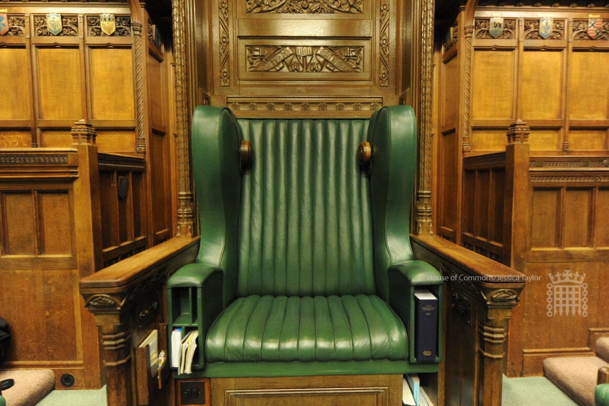 UK House of Commons on X: "This Friday's post is the Speaker's Chair.  Designed for the Palace by Pugin around 1849, it was destroyed when the  House of Commons was bombed in