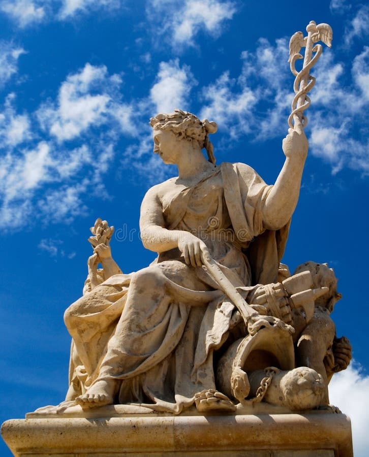 Palace of Versailles France Statue with Staff of Caduceus Stock Photo -  Image of detail, century: 137783386