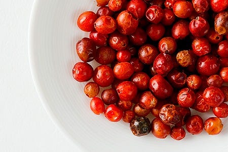 A bowl of chiltepin chiles. 