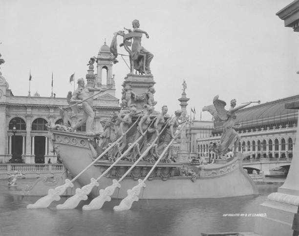 View of the Fountain of the Republic, during Chicago's World's Columbian Exposition of 1893, Chicago, IL.