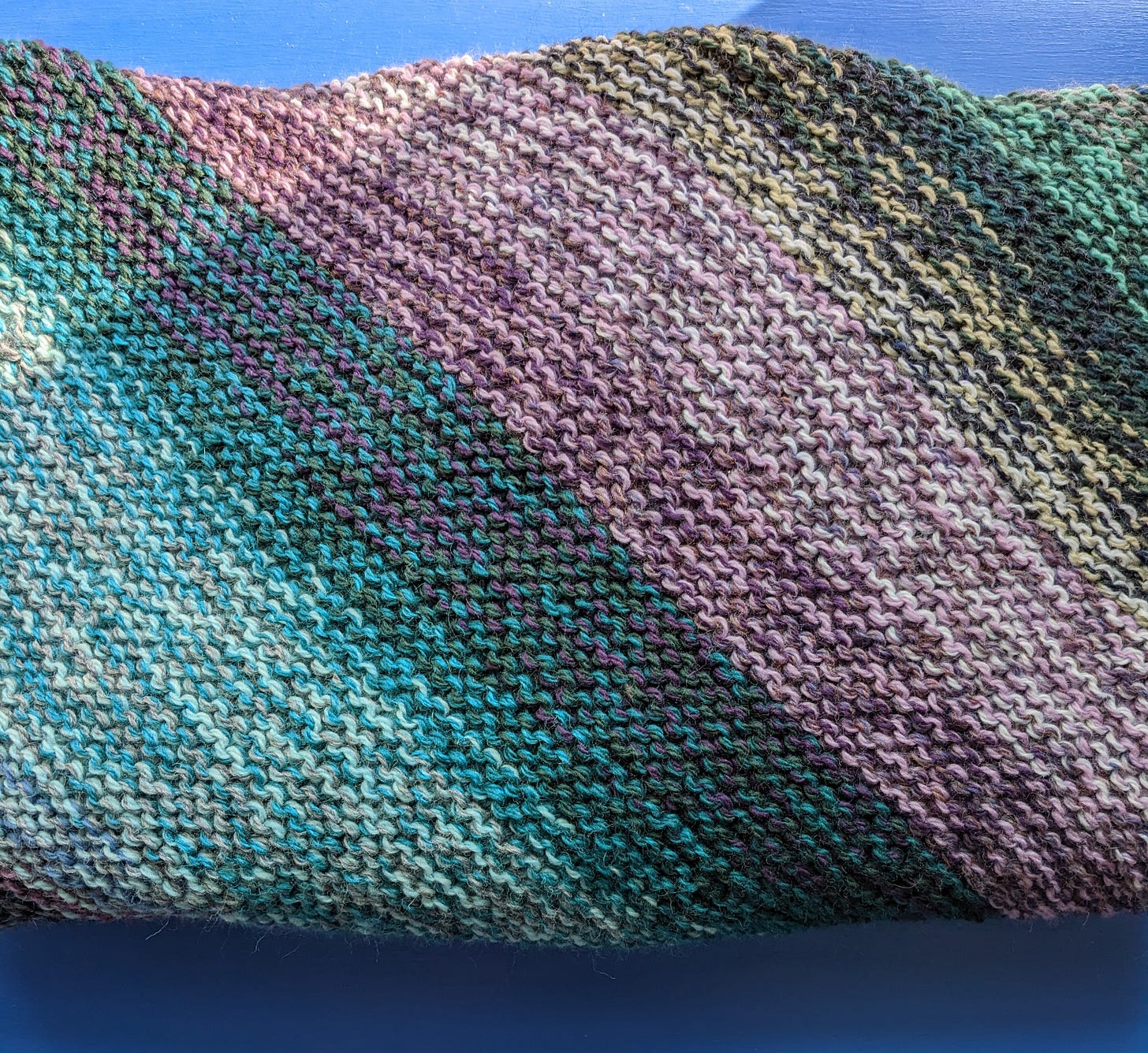  A variegated knit blanket