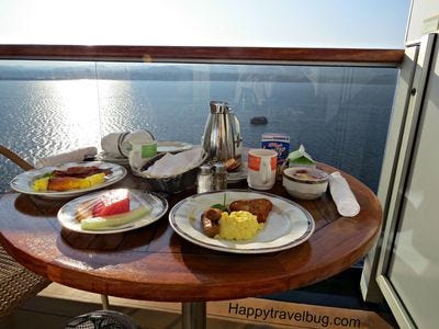 balcony dining on a cruise ship