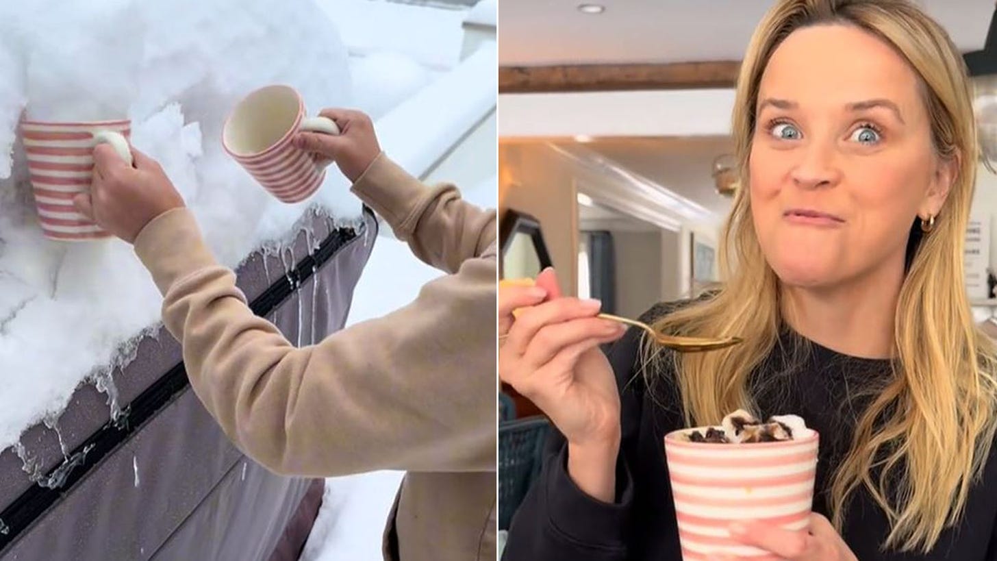 Reese Witherspoon eats snow and some people aren't happy | Ents & Arts News  | Sky News