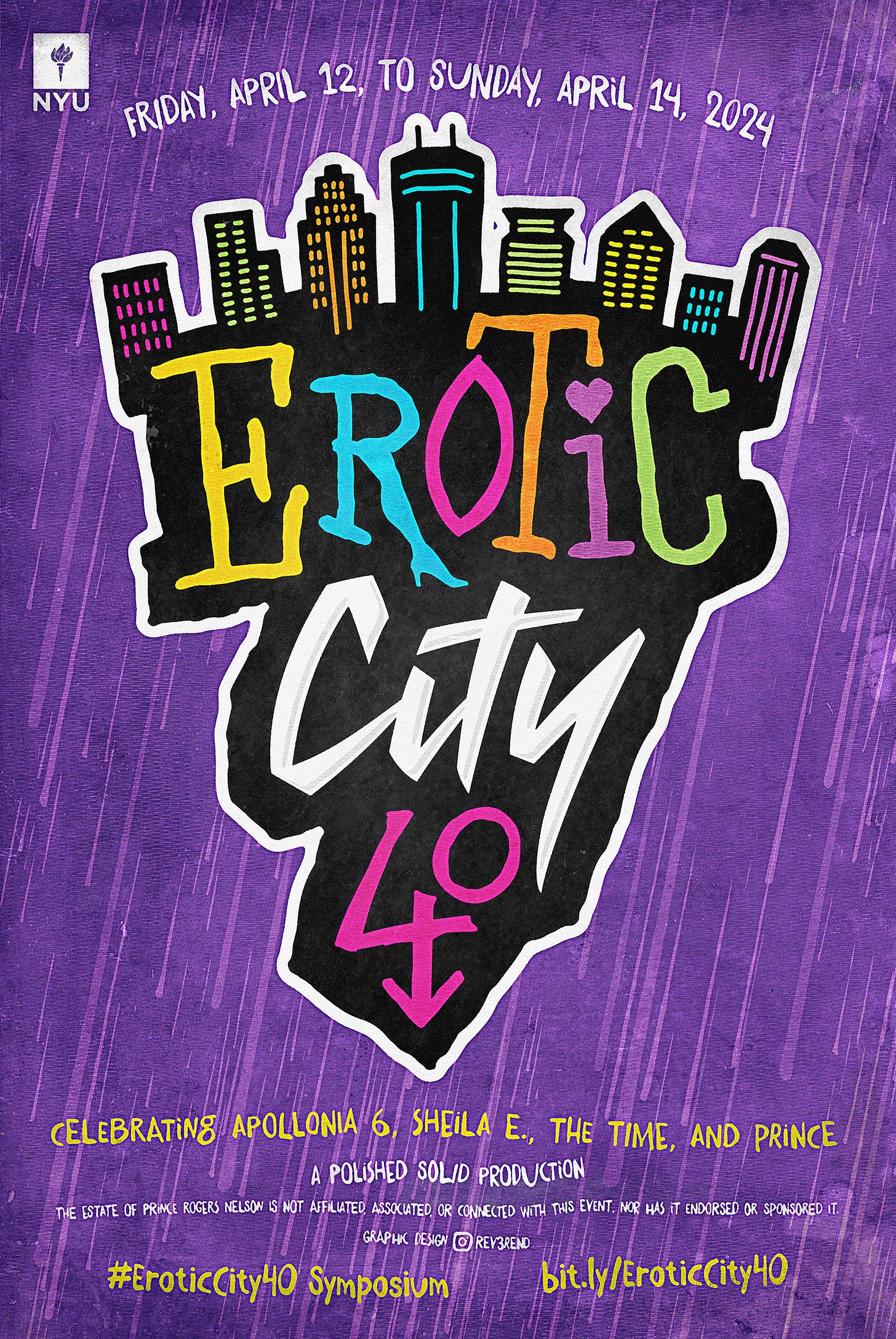 3-day #EroticCity40 Prince Symposium. Graphic Design by Rev3rend